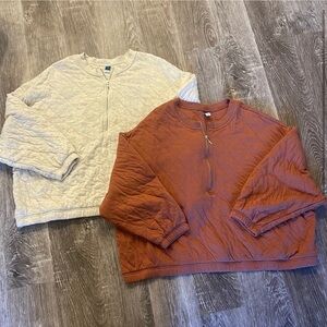 Old Navy 4X cropped quarter-zip sweatshirts